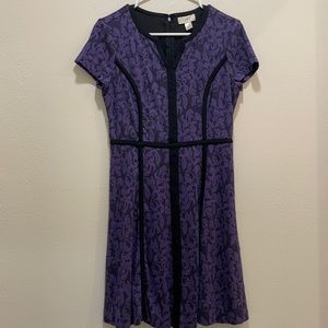 LOFT purple and black dress